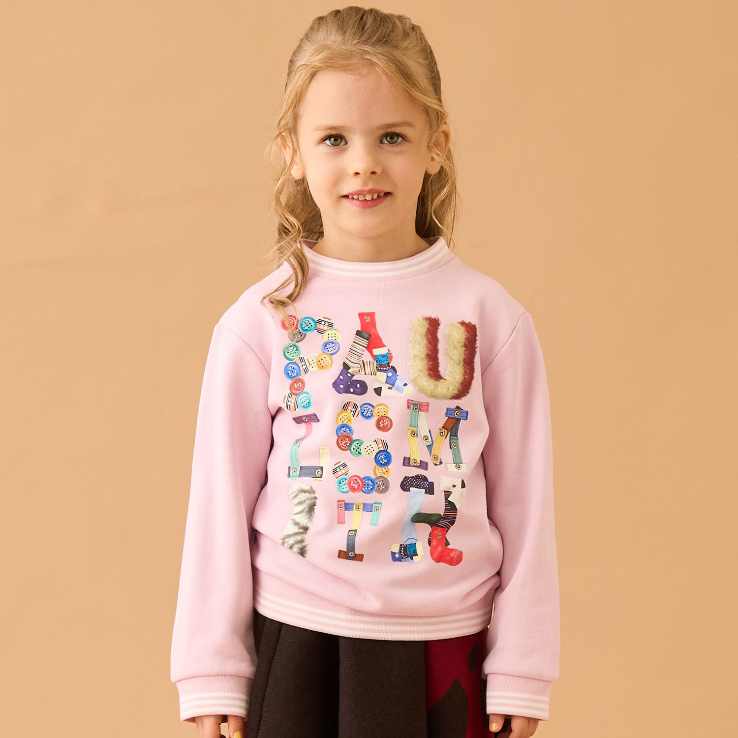 フェイクモチーフロゴ裏毛プルオーバー