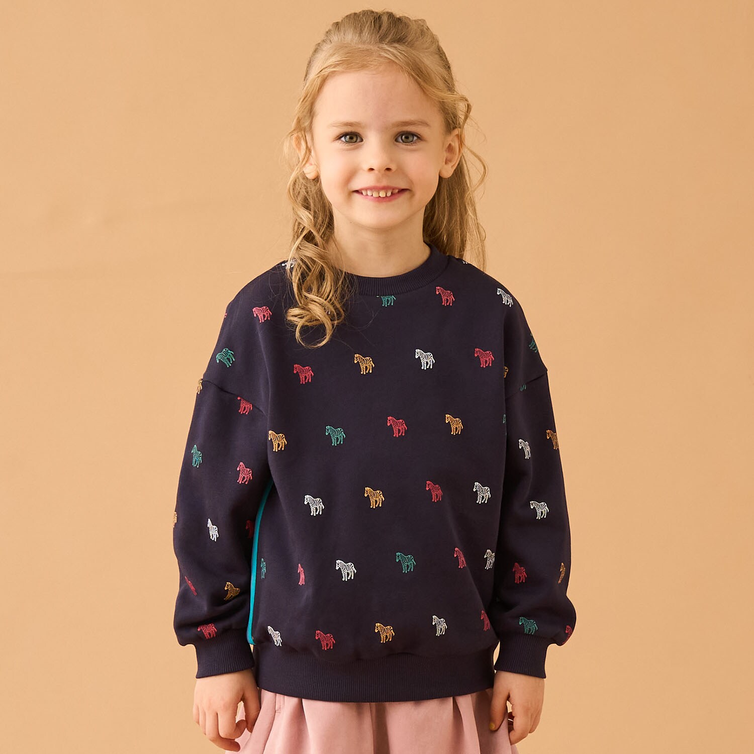 ゼブラ総柄裏毛ルーズプルオーバー