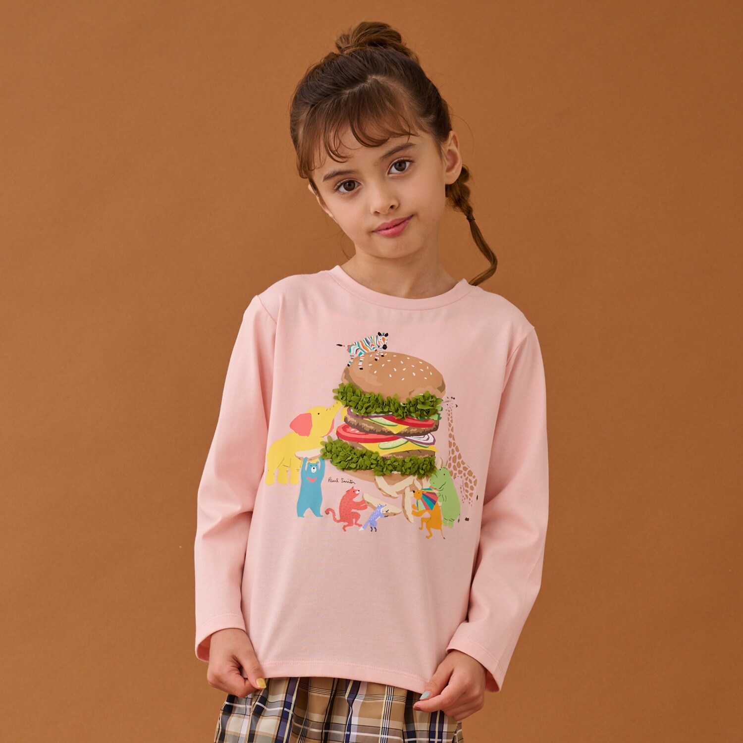 アニマルハンバーガー長袖Tシャツ