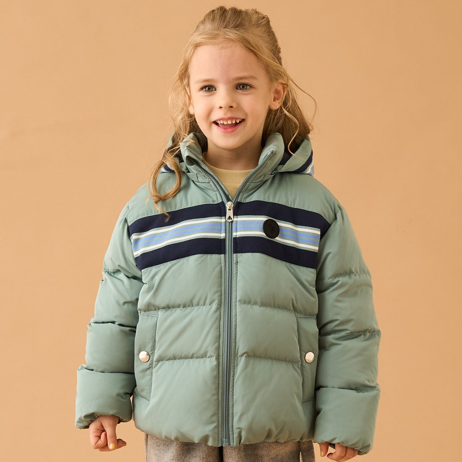 リブ切替ダウンブルゾン