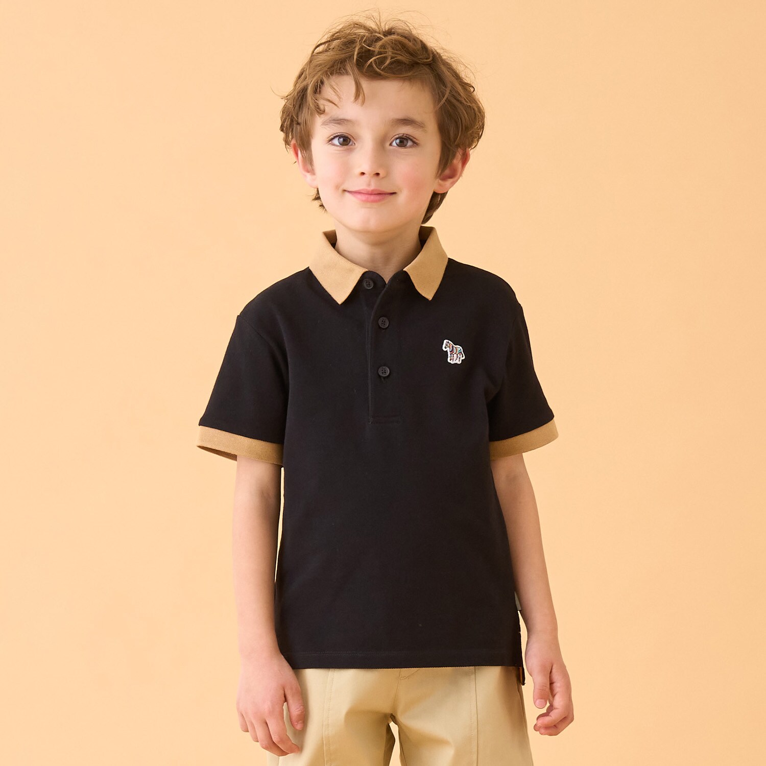 配色衿半袖ポロシャツ