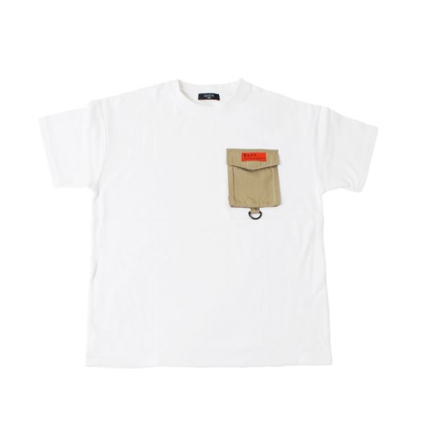 厚手天竺・抗菌防臭加工ドロップショルダーアウトドアポケット半袖Tシャツ