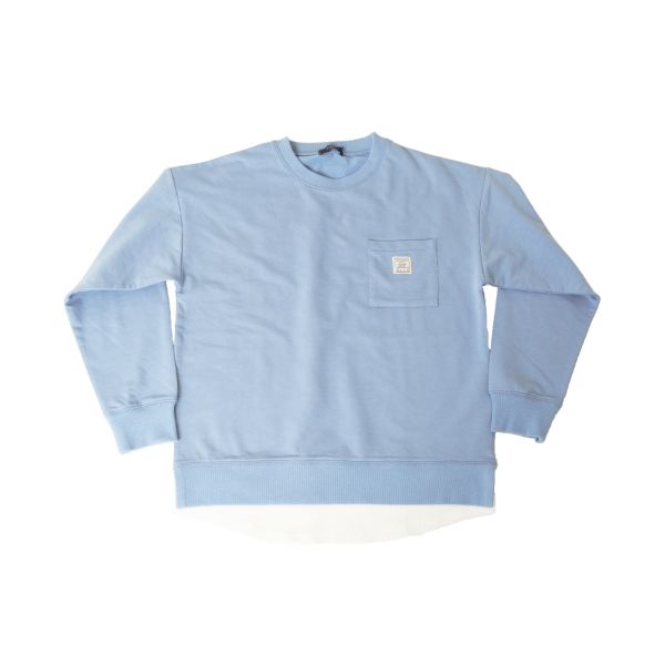 シルケットミニ裏毛・ドロップショルダーレイヤードトレーナー