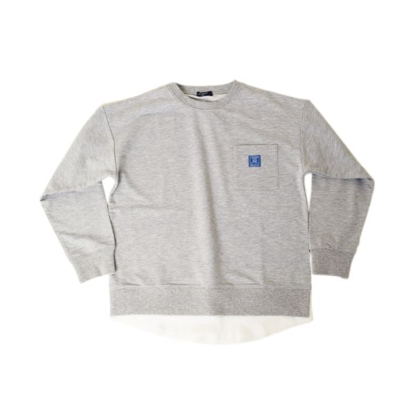 シルケットミニ裏毛・ドロップショルダーレイヤードトレーナー