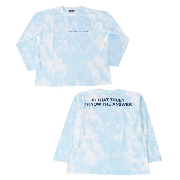 天竺・ドロップショルダータイダイ長袖Tシャツ