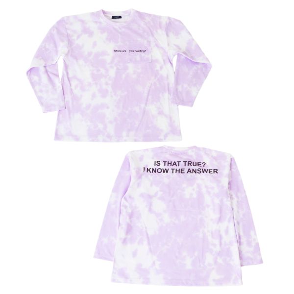 天竺・ドロップショルダータイダイ長袖Tシャツ