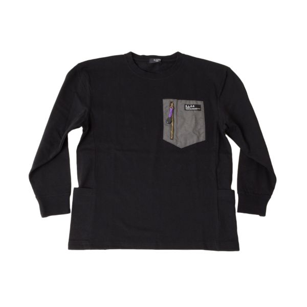 VORTEX天竺・ドロップショルダーアウトドアポケット長袖Tシャツ