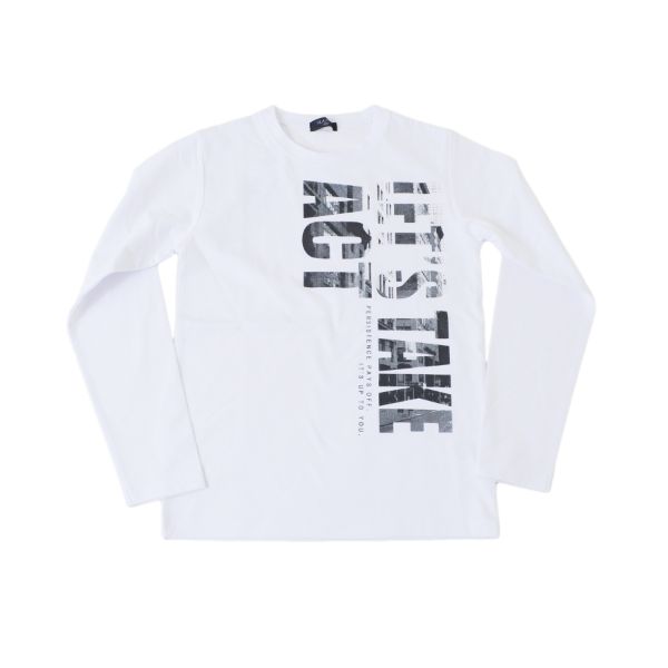 VORTEX天竺・縦ロゴフォトプリント長袖Tシャツ