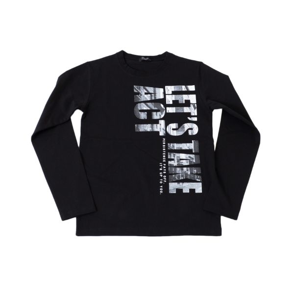 VORTEX天竺・縦ロゴフォトプリント長袖Tシャツ