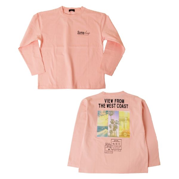 VORTEX天竺・ドロップショルダーバックフォトプリント長袖Tシャツ