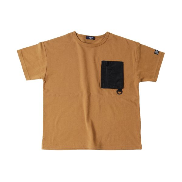 天竺・ドロップショルダーミリタリーポケット半袖Tシャツ
