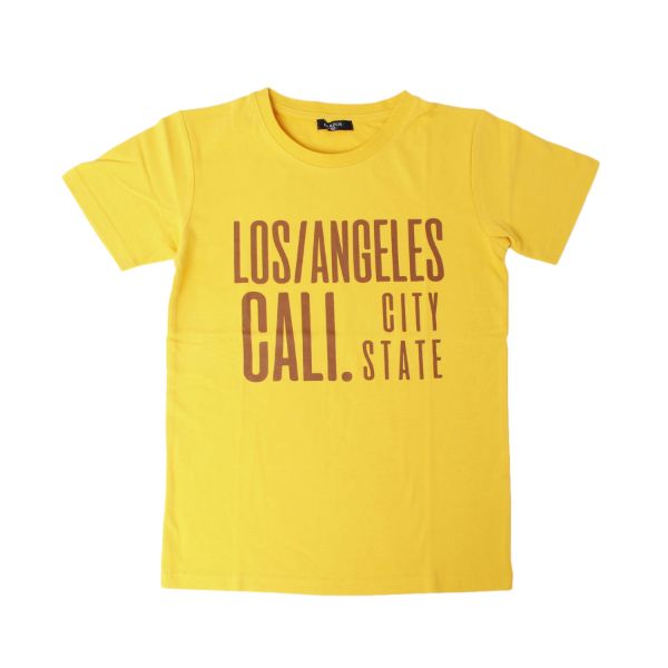 【大人向けサイズあり】スエード天竺・シティロゴプリント半袖Tシャツ