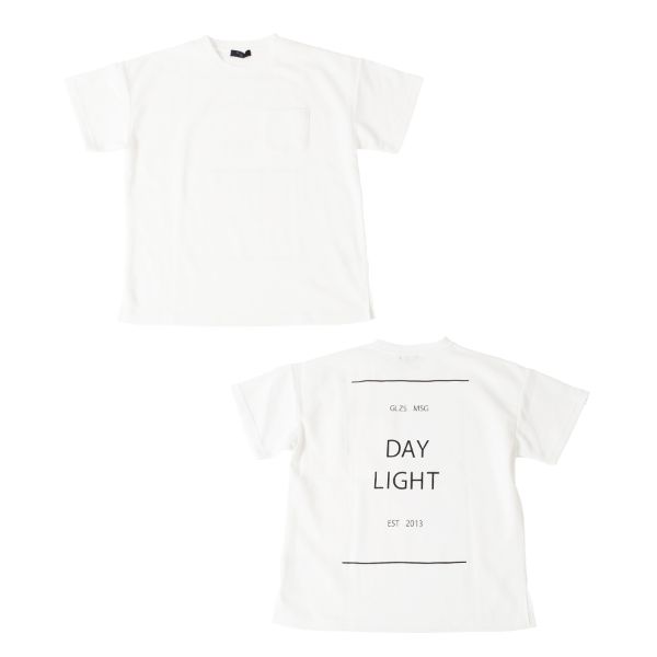 【大人向けサイズあり】ダブルフェイス・ドロップショルダーバックロゴプリント半袖Tシャツ