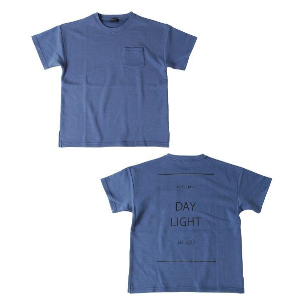 【大人向けサイズあり】ダブルフェイス・ドロップショルダーバックロゴプリント半袖Tシャツ