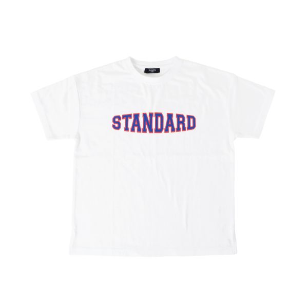 天竺・接触冷感ドロップショルダーSTANDARDロゴプリント半袖Tシャツ