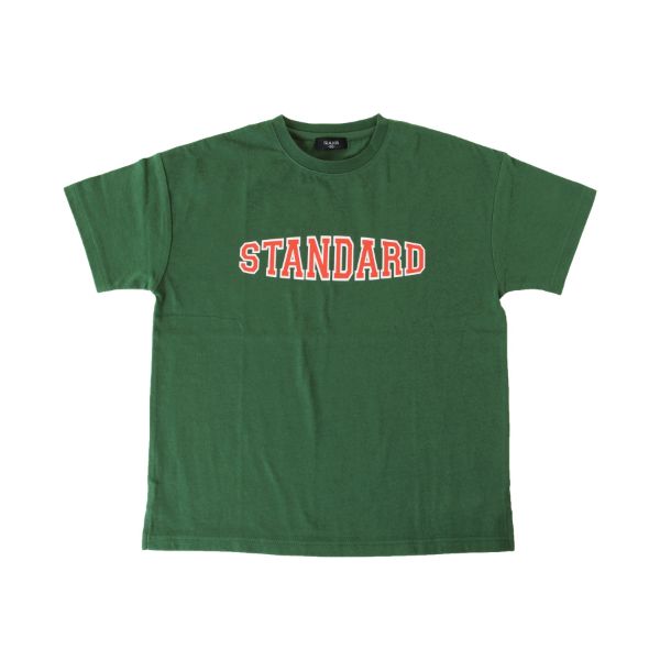 天竺・接触冷感ドロップショルダーSTANDARDロゴプリント半袖Tシャツ