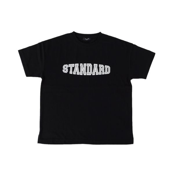 天竺・接触冷感ドロップショルダーSTANDARDロゴプリント半袖Tシャツ