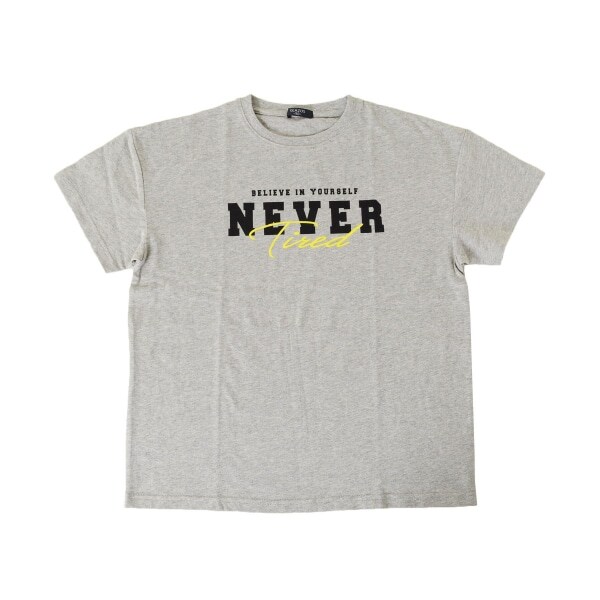 天竺・ドロップショルダーダブルロゴプリント半袖Tシャツ