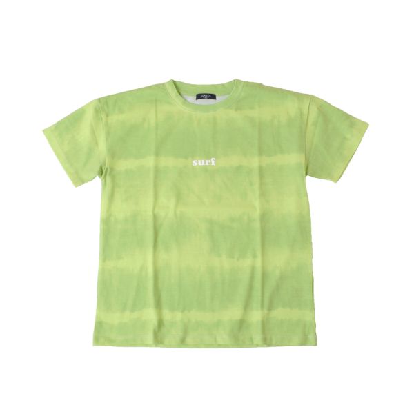 天竺・ドロップショルダータイダイボーダー半袖Tシャツ