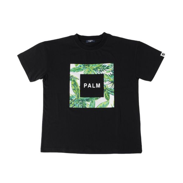 天竺・ドロップショルダーボタニカルロゴ半袖Tシャツ