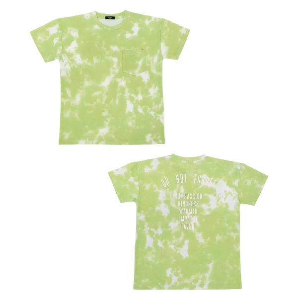 天竺・ドロップショルダータイダイバックプリント半袖Tシャツ