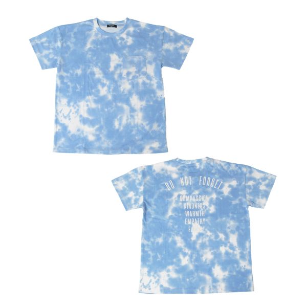 天竺・ドロップショルダータイダイバックプリント半袖Tシャツ