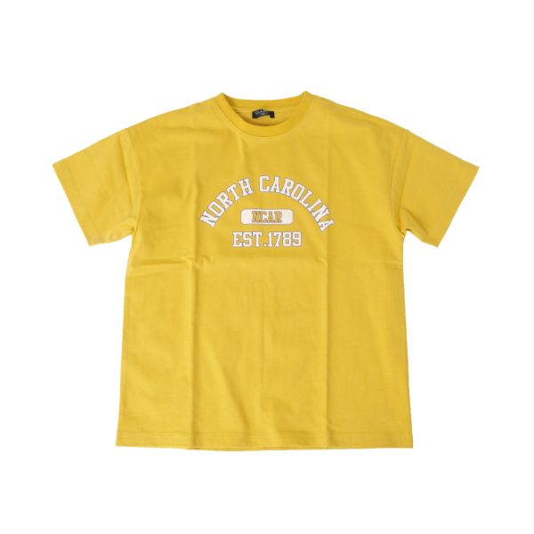 天竺・接触冷感ドロップショルダーアソートカレッジロゴ半袖Tシャツ