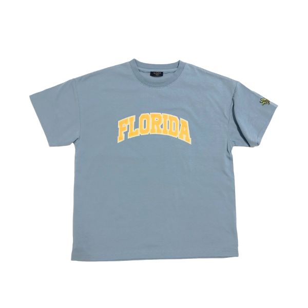 天竺・接触冷感ドロップショルダー袖刺繍入りシティロゴ半袖Tシャツ