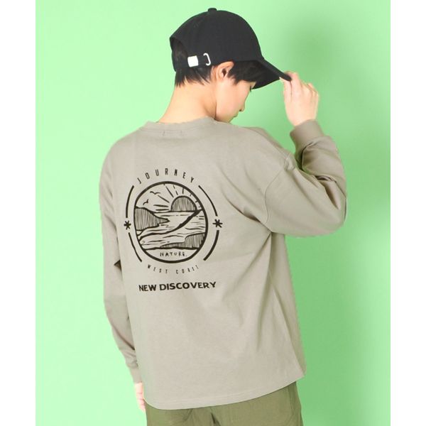 天竺・アソートプリント袖リブ長袖Ｔシャツ