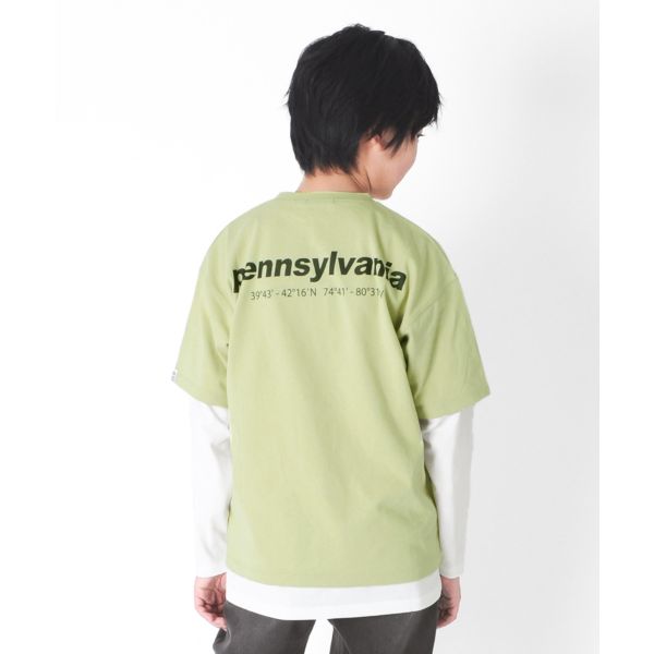 【大人向けサイズあり】【セットアイテム】OE天竺・ドロップショルダー半袖Tシャツ＋長袖Tシャツセット