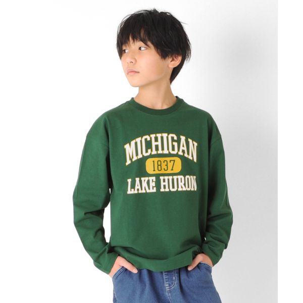 天竺・ドロップショルダーアソートカレッジロゴ長袖Ｔシャツ