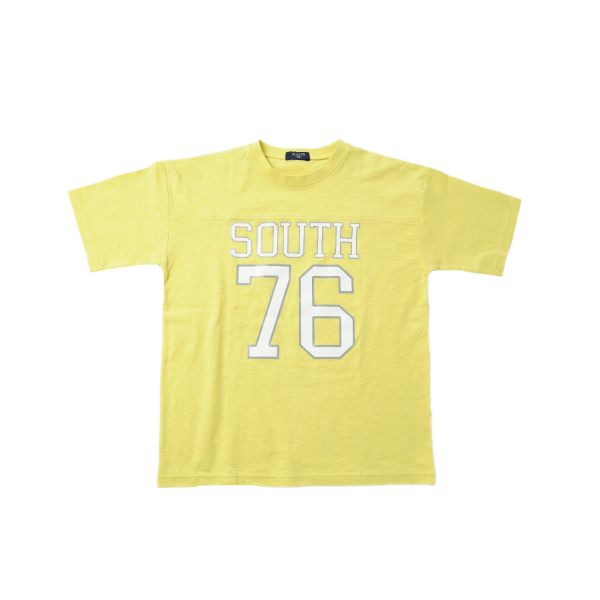 【大人向けサイズあり】スラブ天竺・ドロップショルダーナンバリングフットボール半袖Ｔシャツ