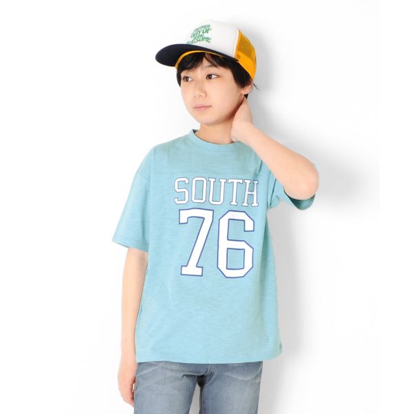 【大人向けサイズあり】スラブ天竺・ドロップショルダーナンバリングフットボール半袖Ｔシャツ