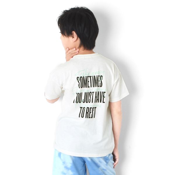 【大人向けサイズあり】スラブ天竺・ドロップショルダーネオンカラーバックプリント半袖Ｔシャツ