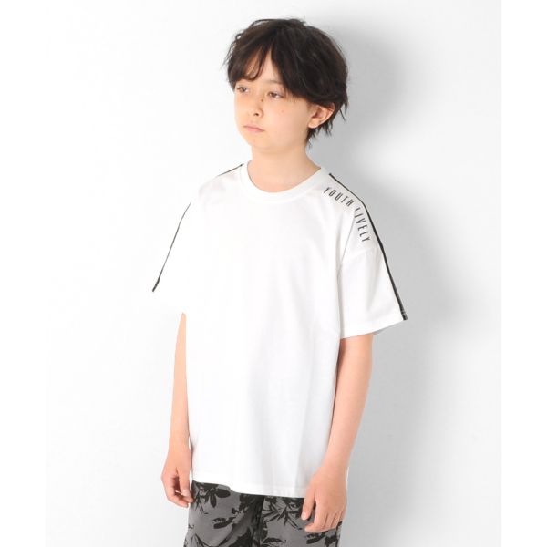 機能天竺・接触冷感ドロップショルダー袖ライン半袖Tシャツ