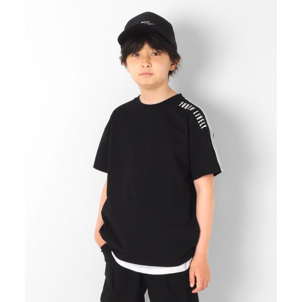 機能天竺・接触冷感ドロップショルダー袖ライン半袖Tシャツ