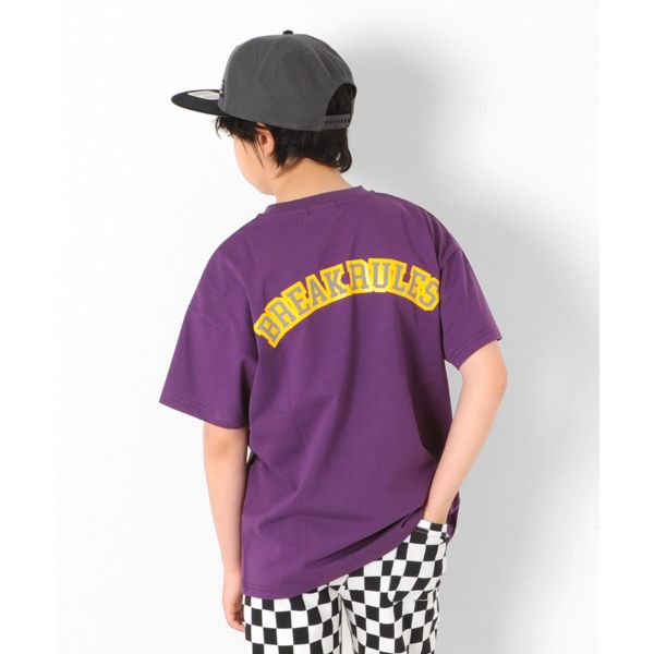 【大人向けサイズあり】機能天竺・接触冷感ドロップショルダーリフレクトロゴバックプリント半袖Tシャツ