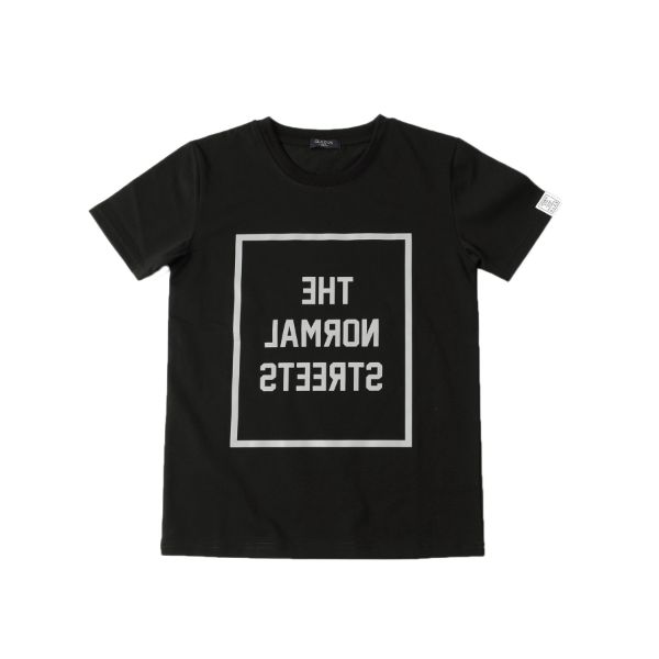 【大人向けサイズあり】機能天竺・接触冷感リフレクトBOXロゴプリント半袖Tシャツ