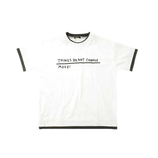 天竺・接触冷感ドロップショルダー裾レイヤード半袖Tシャツ