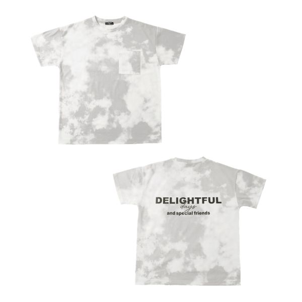 天竺・接触冷感ドロップショルダータイダイロゴプリント半袖Ｔシャツ【セットアップ対応】