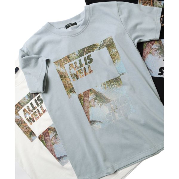 【大人向けサイズあり】天竺・接触冷感BOXフォトプリント半袖Tシャツ