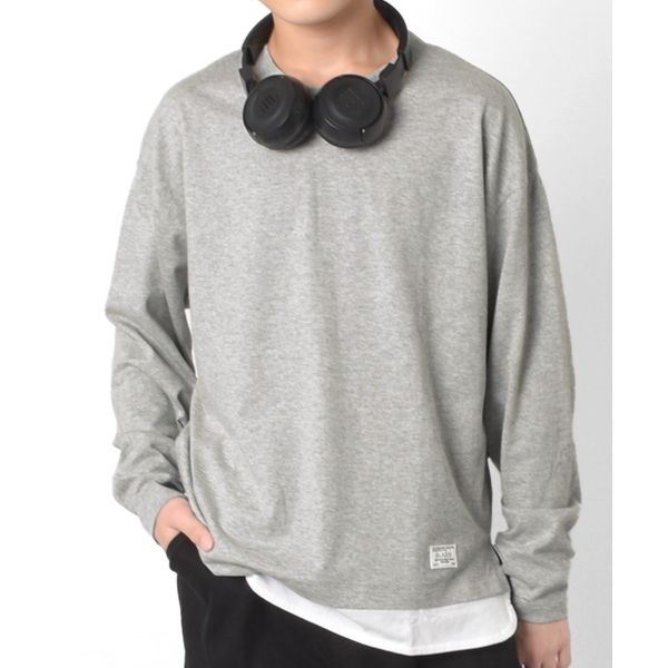 裾レイヤードクルーネック長袖Ｔシャツ