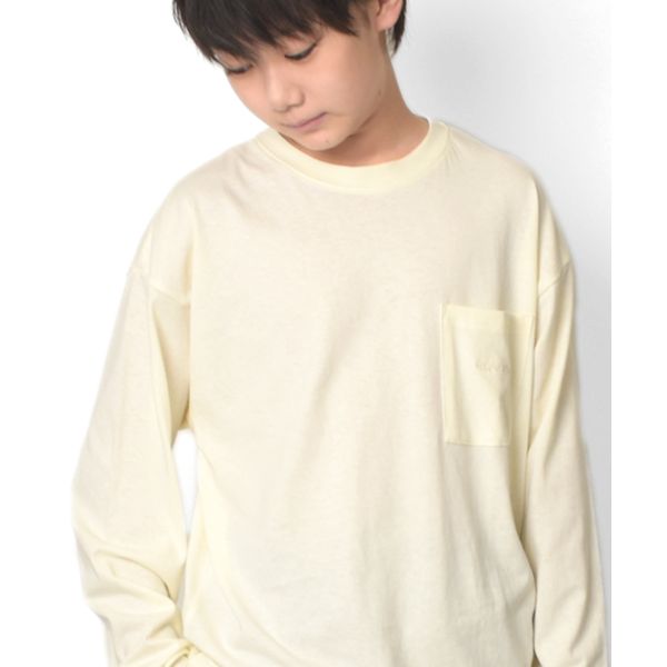 胸刺繍ポケット長袖Tシャツ