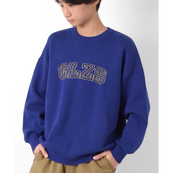 【大人向けサイズあり】ジャガード編み・ロゴニット【マシンウォッシャブル】