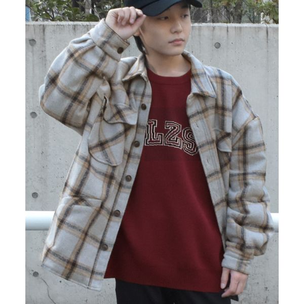 【大人向けサイズあり】ジャガード編み・ロゴニット【マシンウォッシャブル】