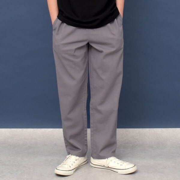 【プチプラ】[ワイドテーパード]コットンツイル・シェフパンツ