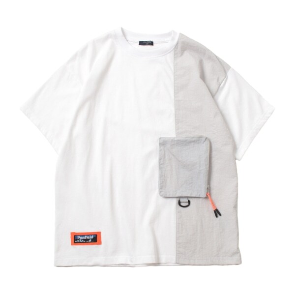 【Penfield】【防汚加工】異素材切り替えデザイン半袖Tシャツ