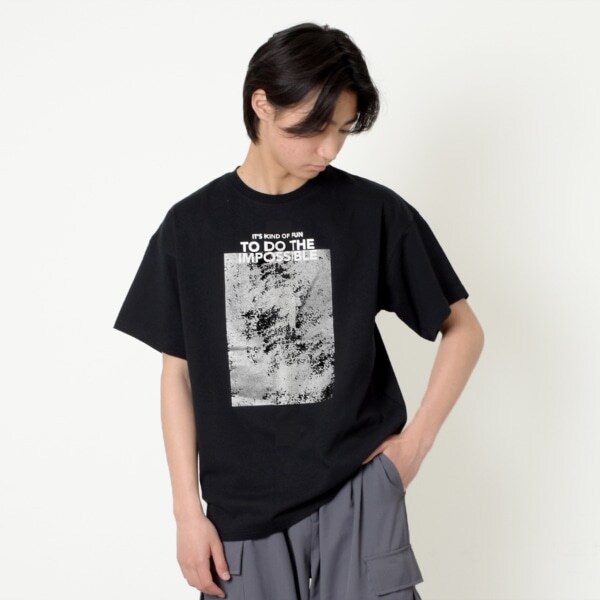 【防汚加工】フロント箔プリント半袖Tシャツ