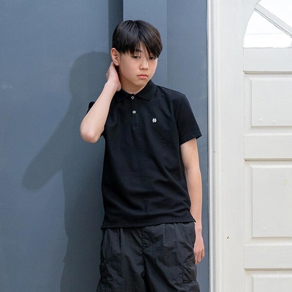 【接触冷感】【吸水速乾】カノコ・ワンポイント半袖ポロシャツ