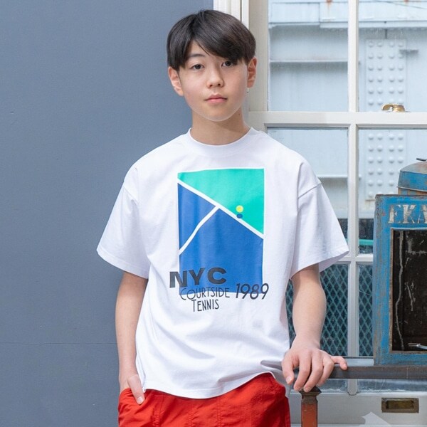 【接触冷感】【速乾】【UVカット】クールラフ・テニスプリント半袖Tシャツ